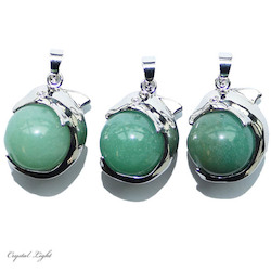 China, glassware and earthenware wholesaling: Green Aventurine Dolphin Sphere Pendant