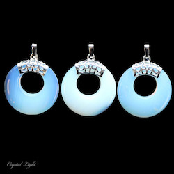 China, glassware and earthenware wholesaling: Opalite Donut Pendant with Bail