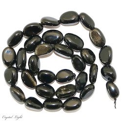 China, glassware and earthenware wholesaling: Goldsheen Obsidian Tumble Beads