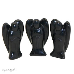 China, glassware and earthenware wholesaling: Black Obsidian Angel Small