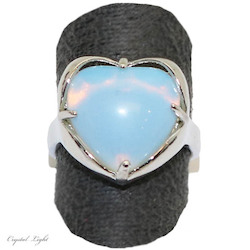 China, glassware and earthenware wholesaling: Opalite Heart Adjustable Ring