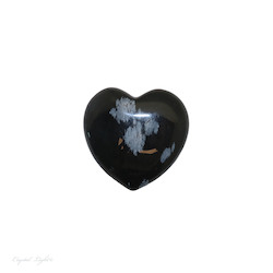 Snowflake Obsidian Flat Heart