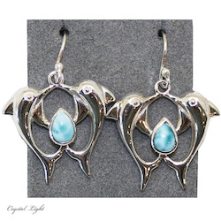 China, glassware and earthenware wholesaling: Larimar Dolphin Earrings