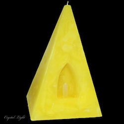 China, glassware and earthenware wholesaling: Pyramid Candle Lemon Quartz Lrg