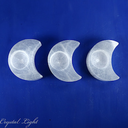 China, glassware and earthenware wholesaling: Selenite Crescent Candle Holder