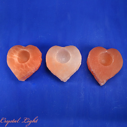 Orange Selenite Heart Candle Holder