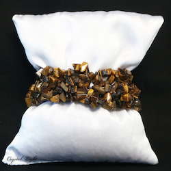 China, glassware and earthenware wholesaling: Tiger's Eye Chip Six Line Bracelet