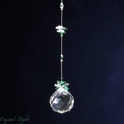 China, glassware and earthenware wholesaling: Ball Drop Suncatcher- Emerald/ 50mm