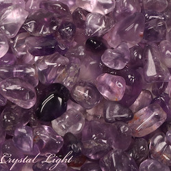 China, glassware and earthenware wholesaling: Amethyst Tumble 10-20mm