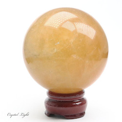 China, glassware and earthenware wholesaling: Honey Calcite Sphere/ 78mm