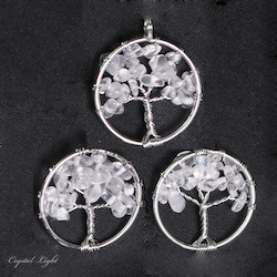 China, glassware and earthenware wholesaling: Clear Quartz Tree of Life Pendant Small