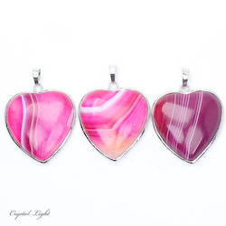 China, glassware and earthenware wholesaling: Pink Agate Heart Pendant with Frame