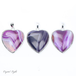Purple Agate Heart Pendant with Frame