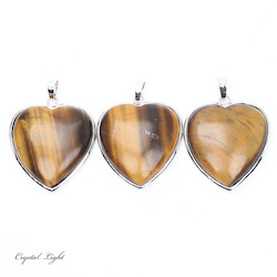 Tiger's Eye Heart Pendant with Frame