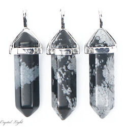 China, glassware and earthenware wholesaling: Snowflake Obsidian Double Terminated Pendant