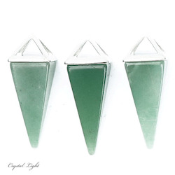 China, glassware and earthenware wholesaling: Green Aventurine Pyramid Pendant