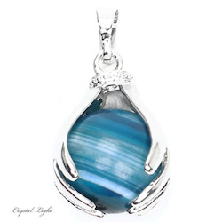 China, glassware and earthenware wholesaling: Hand and Blue Agate Sphere Pendant