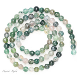 Moss Agate 4mm Round Beads