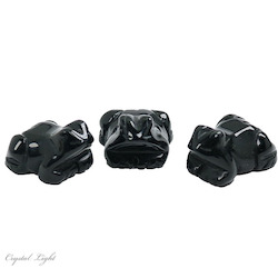 China, glassware and earthenware wholesaling: Black Obsidian Frog Small