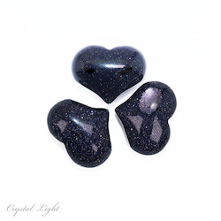 China, glassware and earthenware wholesaling: Blue Goldstone Small Puff Heart