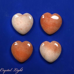China, glassware and earthenware wholesaling: Orange Aventurine Small Flat Heart