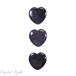 China, glassware and earthenware wholesaling: Blue Goldstone Small Flat Heart