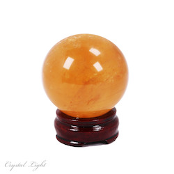 China, glassware and earthenware wholesaling: Honey Calcite Sphere/ 72mm