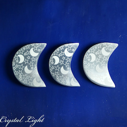 China, glassware and earthenware wholesaling: Selenite Etched Moon