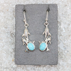 China, glassware and earthenware wholesaling: Larimar Dolphin Earrings