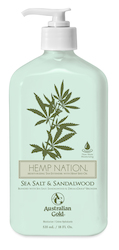 Cosmetic: Hemp Nation Sea Salt & Sandalwood Tan Extender 535ml Pump Bottle