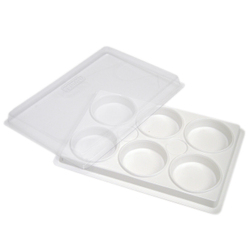 Artist supply: 6 Cup Plastic Palette with Lid