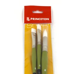 Artist supply: Princeton Snap! Set of 3 Long Handle White Taklon