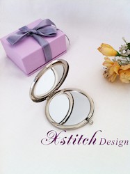 Craft material and supply: Cross Stitch Silver Compact Mirror