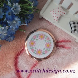 Craft material and supply: Pink Flower Compact Mirror