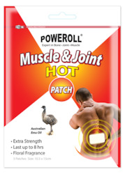 Health: Poweroll Muscle & Joint Hot Patch (10.5cm*15cm) 3 Patches