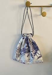 Bag: 100%Linen Drawstring Bag âBlue Wonderâ