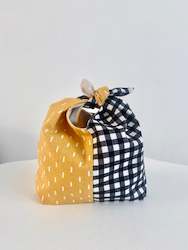 Japanese Style Mini Obento Bag (yellow/black check)