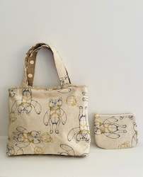 Bag 1: Mini Tote Bag & Mini Purse - Bear