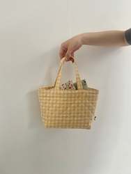 Quilted Yellow Gingham Mini Tote B