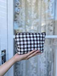 Bag 1: Black and White gingham makeup pouch(small)