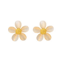 Internet only: Opal Flower Stud Earrings