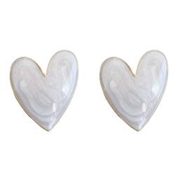 Internet only: White Heart Stud Earrings
