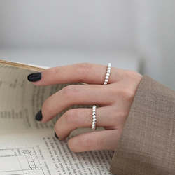 Internet only: S990 Silver Beads Ring