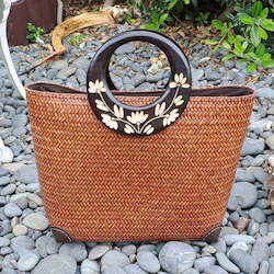 Beautiful Hand Woven Bag with Wooden Handles | Yompai