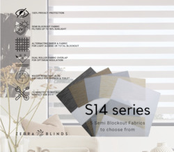 S14 Series Semi Blockout Zebra Blinds - 5 Colour Options Available