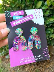 Sale 1: Large Full Glitter Stud Dangle Earrings