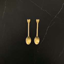 Kitchenware wholesaling: NEW Heart Teaspoon- Solid Brass - Pack of 5