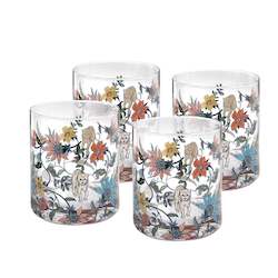 Botswana Botanical glassware set of 4