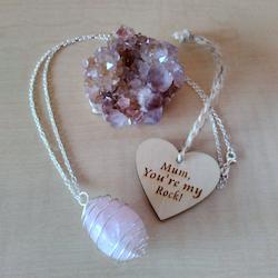 Crystals: Purple and Pink - Amazing Spirit Quartz and Rose Quartz  - Gift set for Mum