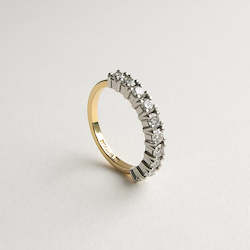 Gold smithing: Double Claw Diamond Wedding Band in 18ct Yellow Gold and Platinum